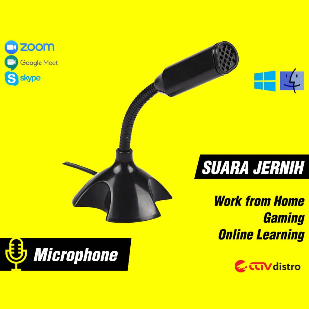 U03 Mic USB Desktop Mini Microphone Stand PC Laptop Mikrofon Komputer Microfon Utk Rekaman Youtuber