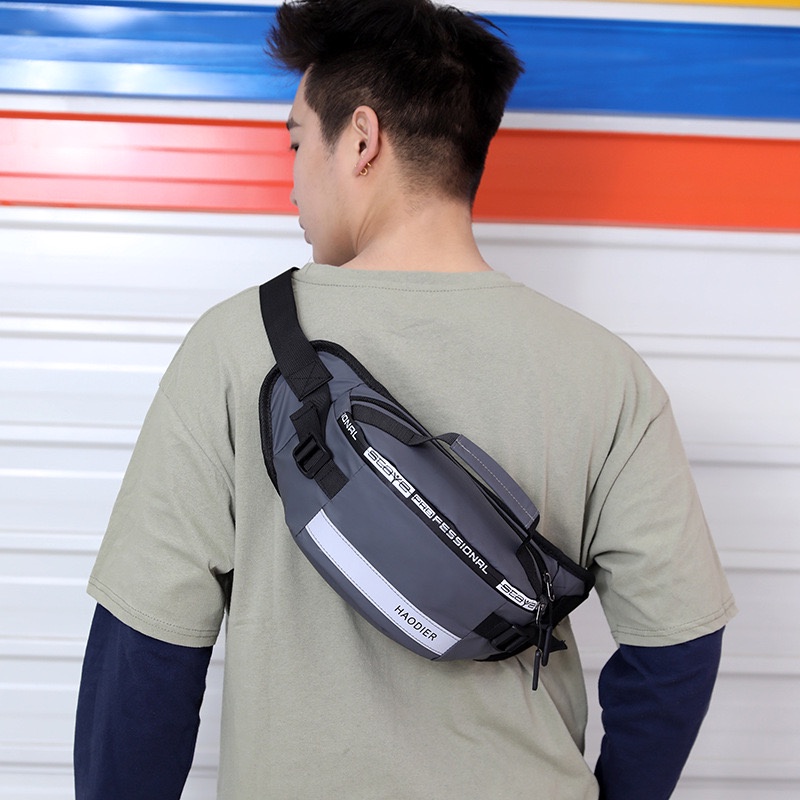 Tas Selempang Pria Import Waterproof Anti Air / Tas Pinggang Pria / Tas Selempang Dada / Slingbag Waistbag Pria