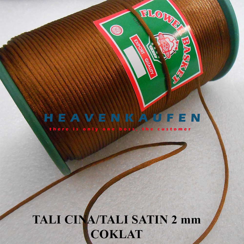 Tali Cina / Tali Satin Cina Coklat 2 mm Meteran Murah