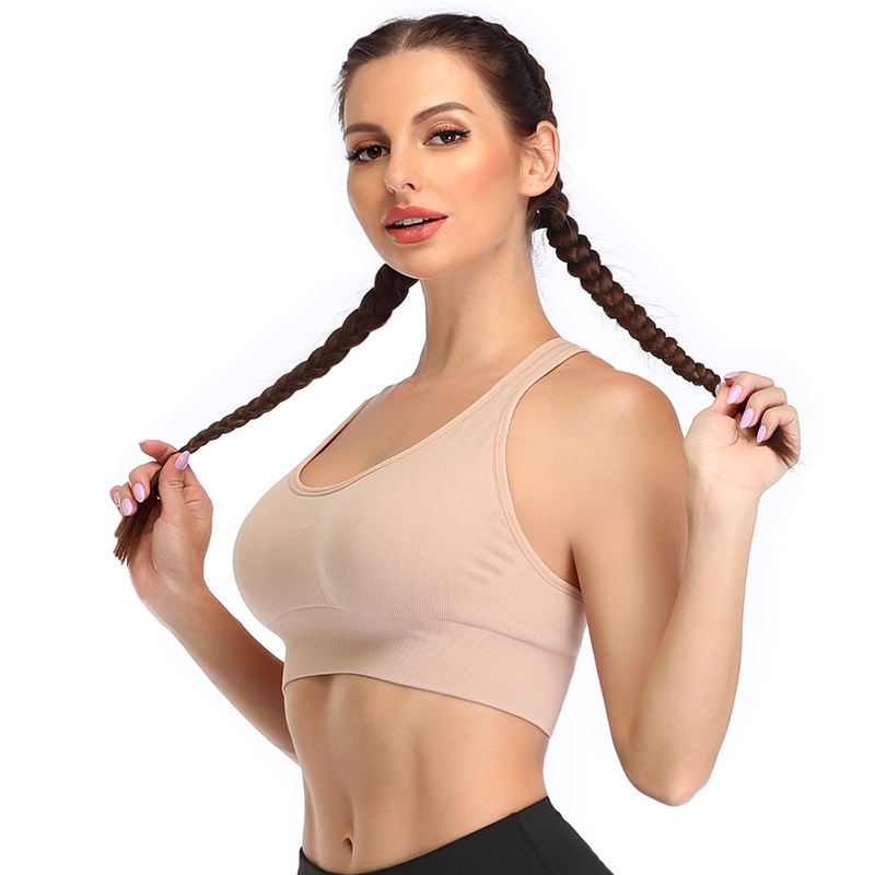 Alibaba1688 Bra Sport Gym Bra Olahraga Push Up Wanita Tanpa Kawat Elastis Sexy Import