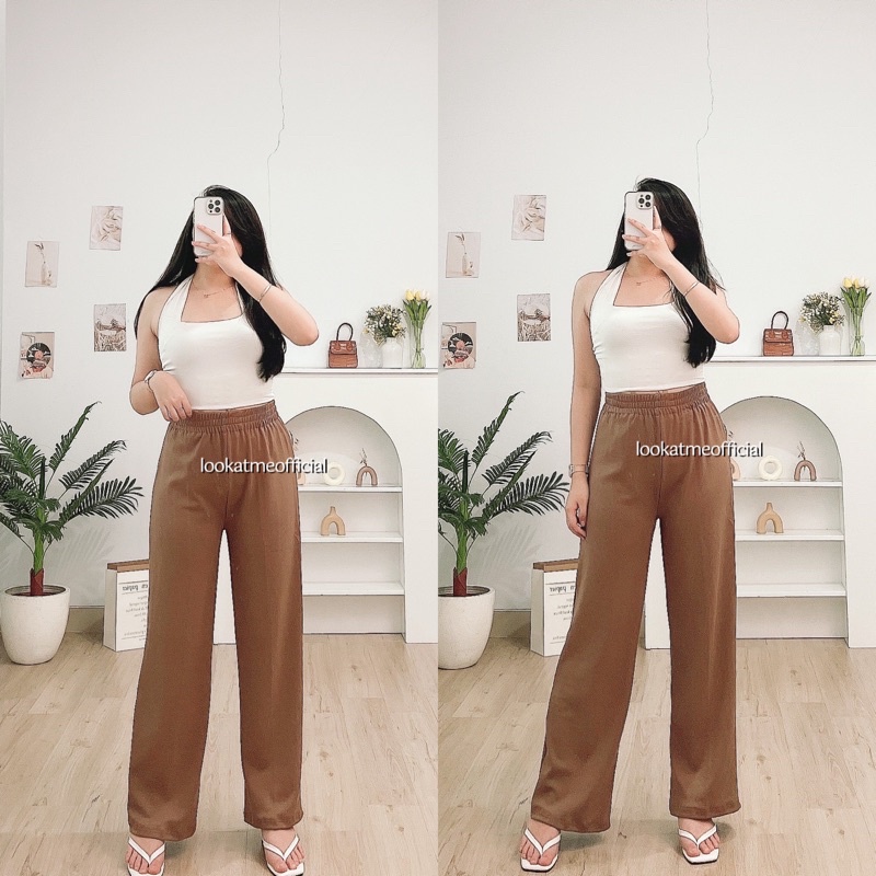 lookatmeofficial • Celana Kulot Wanita Rachel Rib Knit Pants