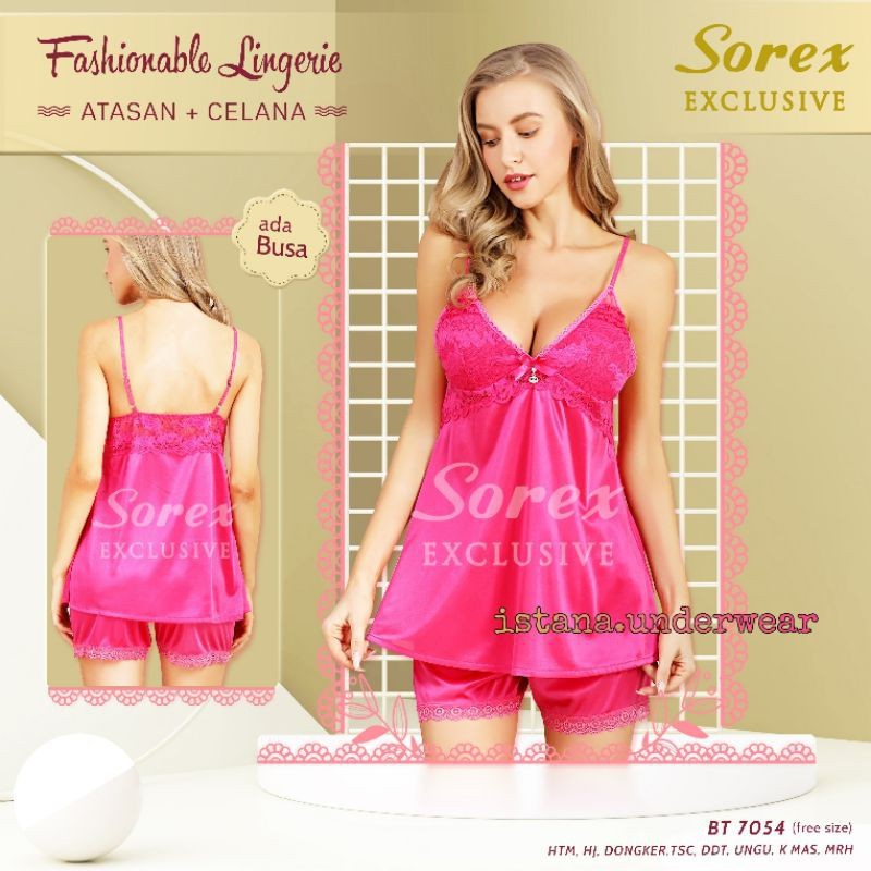 Piyama Baju tidur Satin Sorex Exlusive model celana pendek