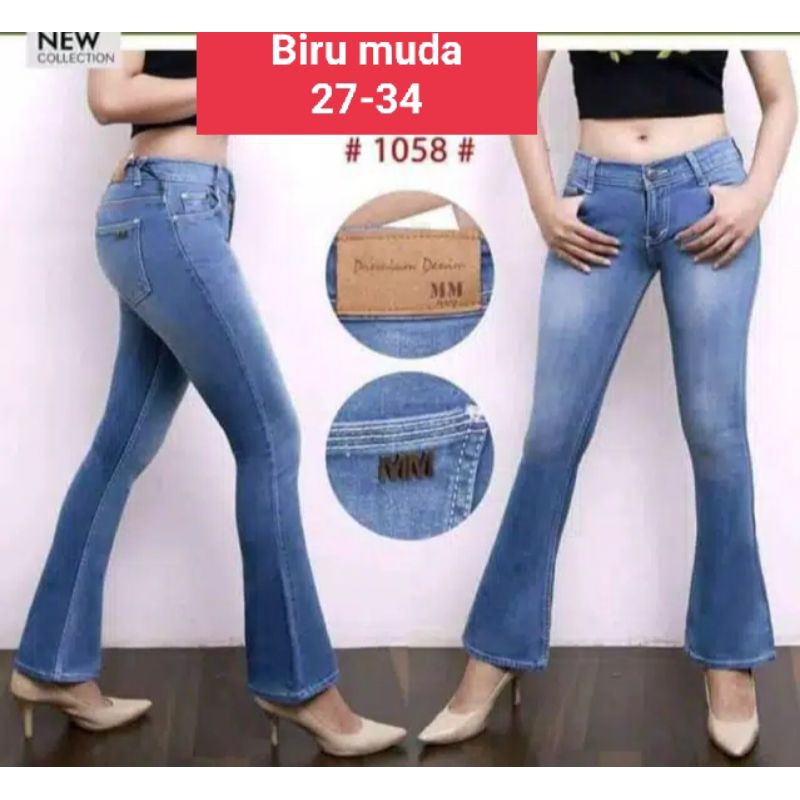 Celana Jeans Cutbray Jumbo Wanita 27-34 Panjang Big Size Import