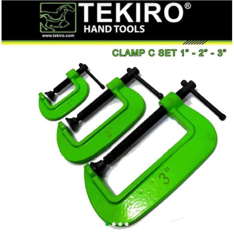 Catok C Mini 3Pcs TEKIRO 1&quot; 2&quot; 3&quot; - Clamp C Set 3 Pcs GT-CC1793 - Klem C Penjepit Kayu Model G