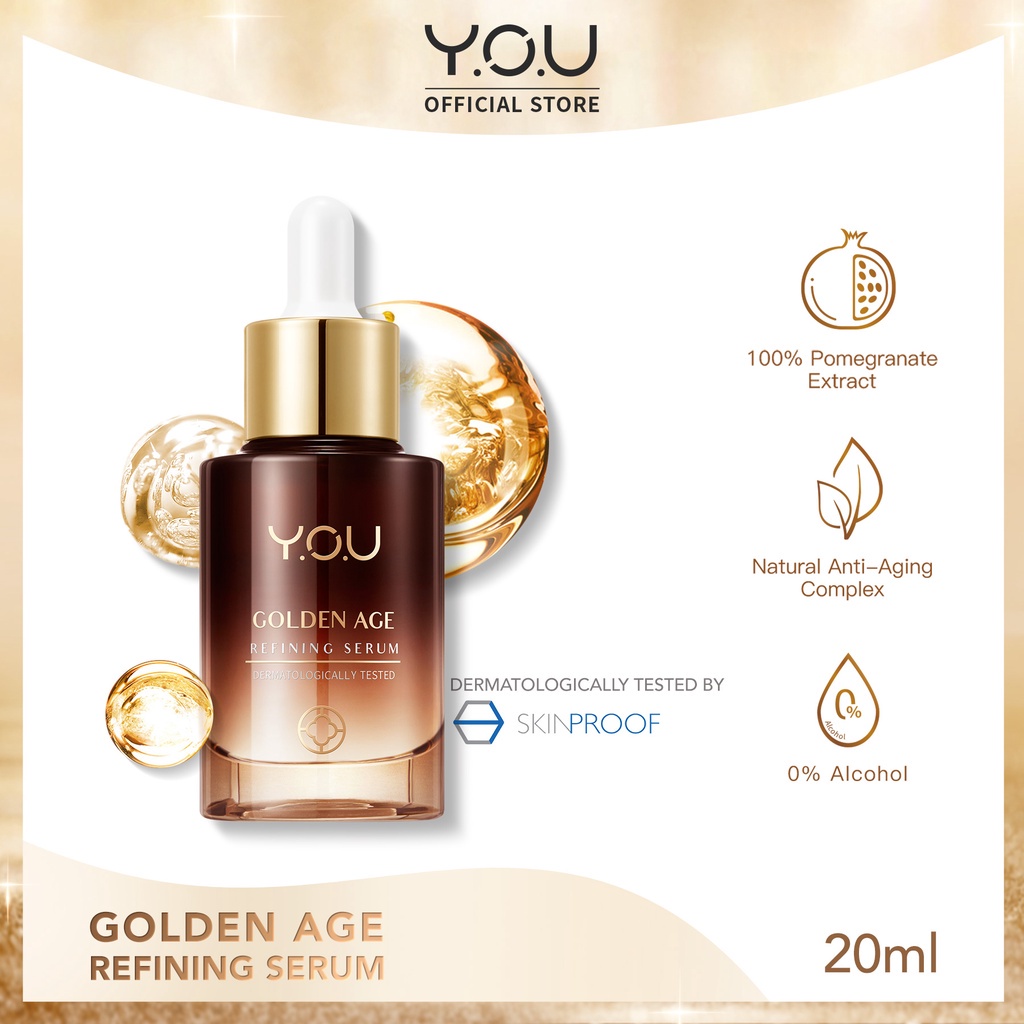 YOU Golden Age Refining Serum 20ml [ Skincare, Imroves Moisture, Skin Sejuvenation ] | Y.O.U Makeups