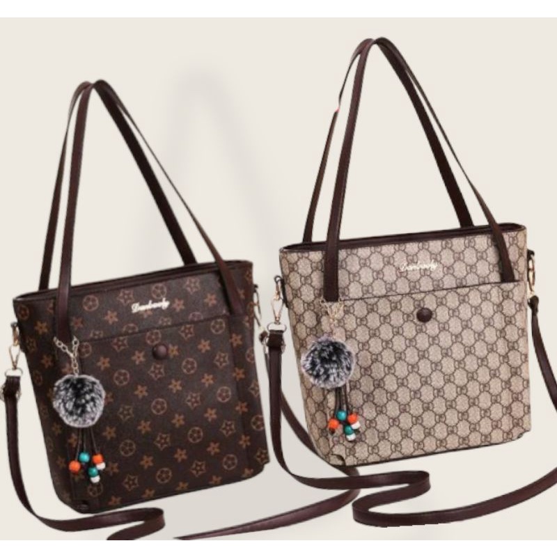 Tas Treveling totebag motif Gucci bisa Bahu dan selempang