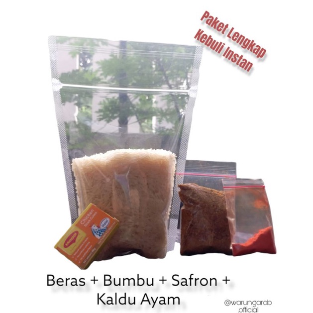 

Bumbu Rempah Paket Instan Kebuli Beras Basmati Lengkap + Kaldu Maggi