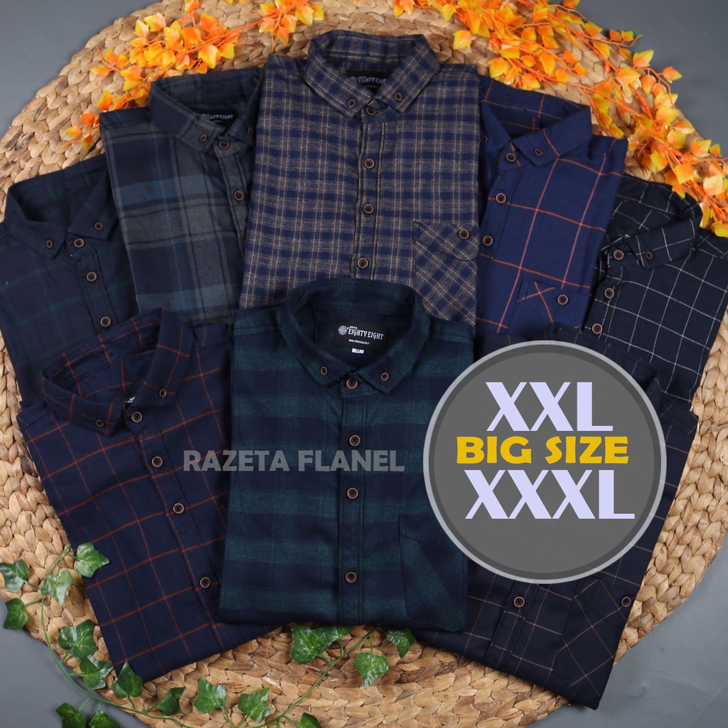 (COD-JUMBO) KEMEJA FLANEL JUMBO LENGAN PANJANG BRILL EIGHTY EIGHT UNISEX/KEMEJA uniqlo/KEMEJA FLANEL