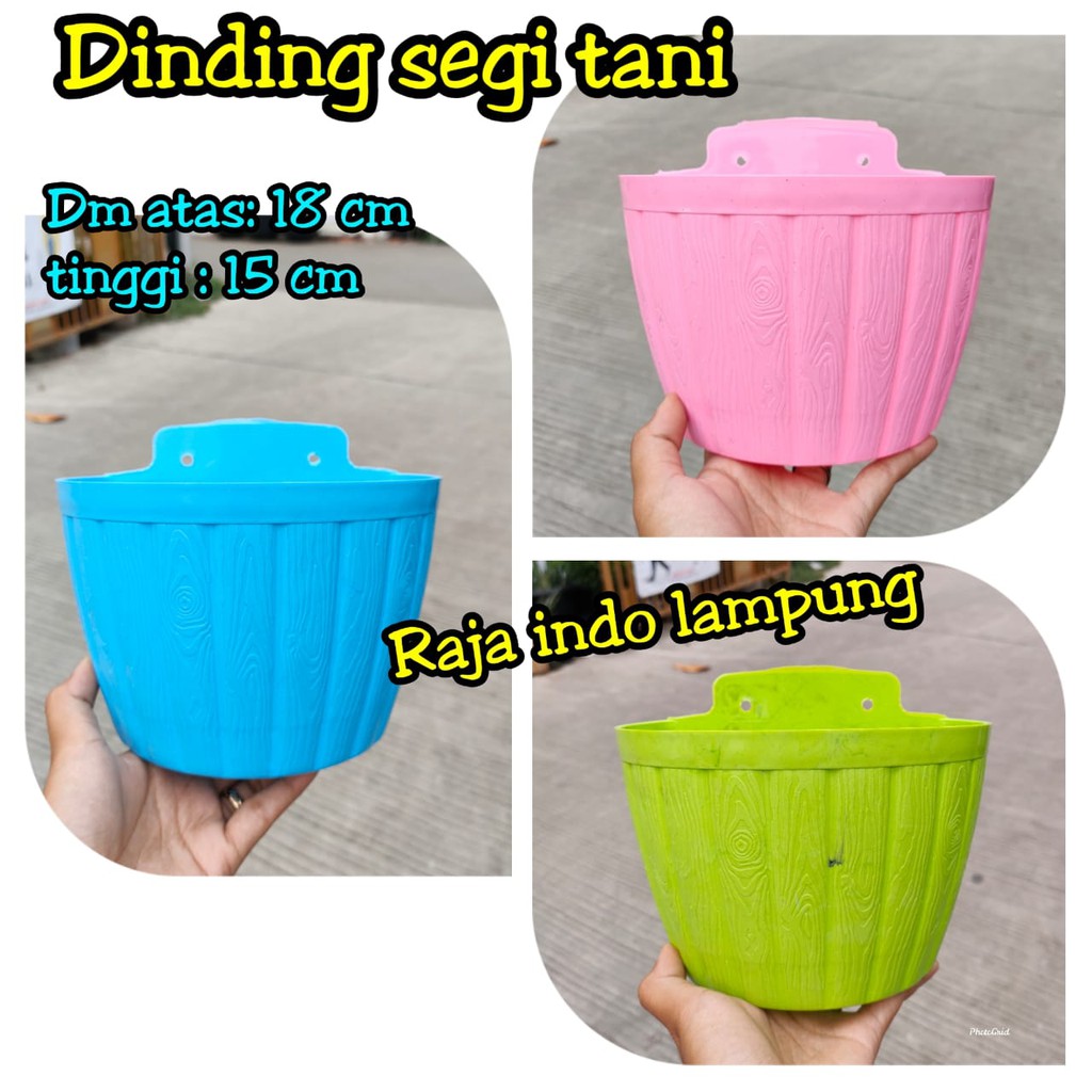 POT DINDING GENTONG TANI 22 CM WARNA PUTIH BIRU PINK HIJAU POT TEMPEL GENTONG CANTIK LOVENIA
