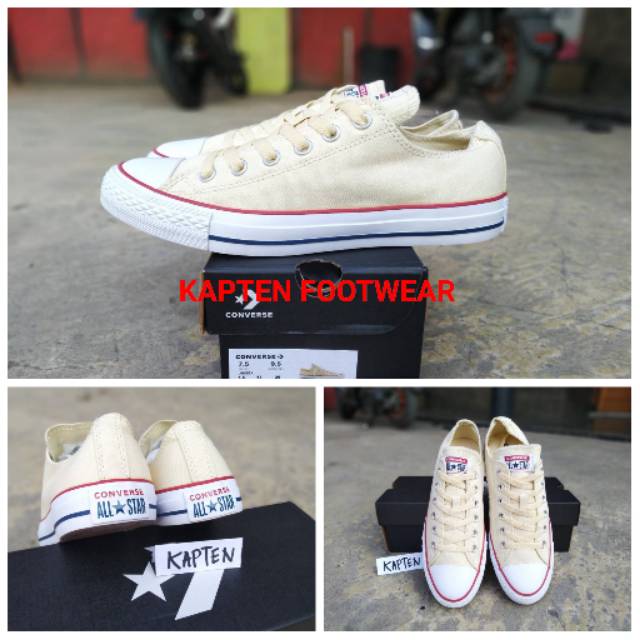 Sepatu converse all star classic ox low off white beige original premiun import