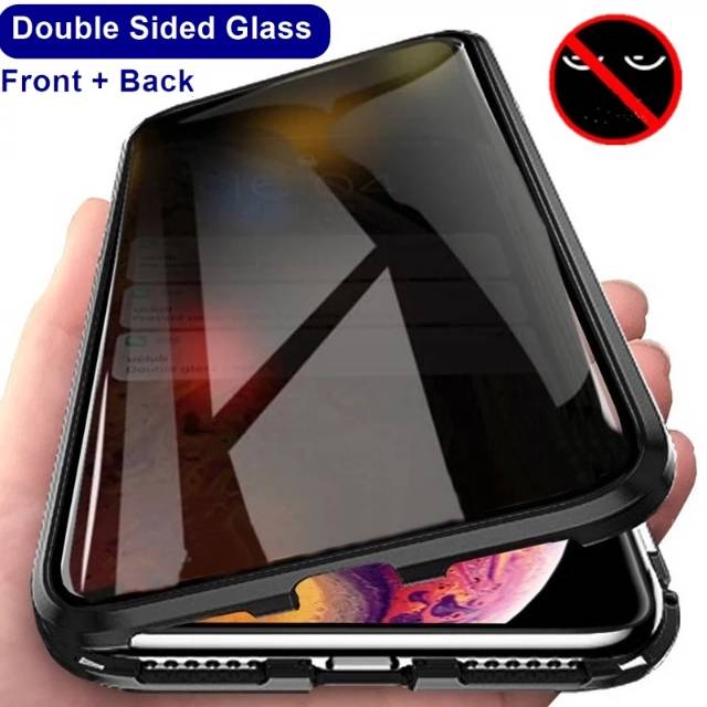 IPHONE 6 6+ PLUS SPY DOUBLE MAGNETIC CASE ANTI-PEEP FULL  KACA DEPAN BELAKANG PRIVASI CASING