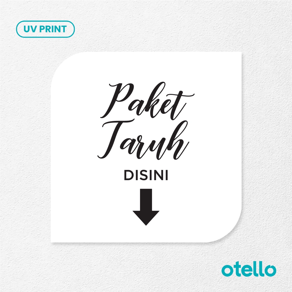 Paket Taruh Disini Signage Board Akrilik Tempel Dinding Papan Acrylic Restoran