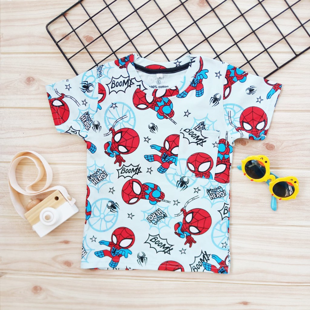  KAOS  ANAK COWO FULL  MOTIF  AMAZING HERO KAOS  FULL  PRINT  