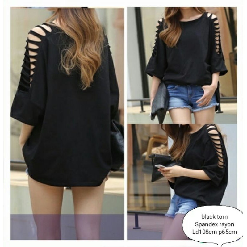 (LD 135, LD 108cm) XXL 4XL BIG Selina Hitam ATASAN BIGSIZE PAKAIAN WANITA BIGSIZE