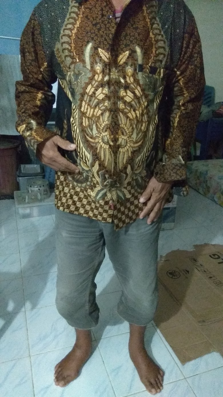 Kemeja Batik Pria Jumbo 4l-5l Atasan Baju Hem Pria Batik Big Size Lengan Panjang Ndr-ck