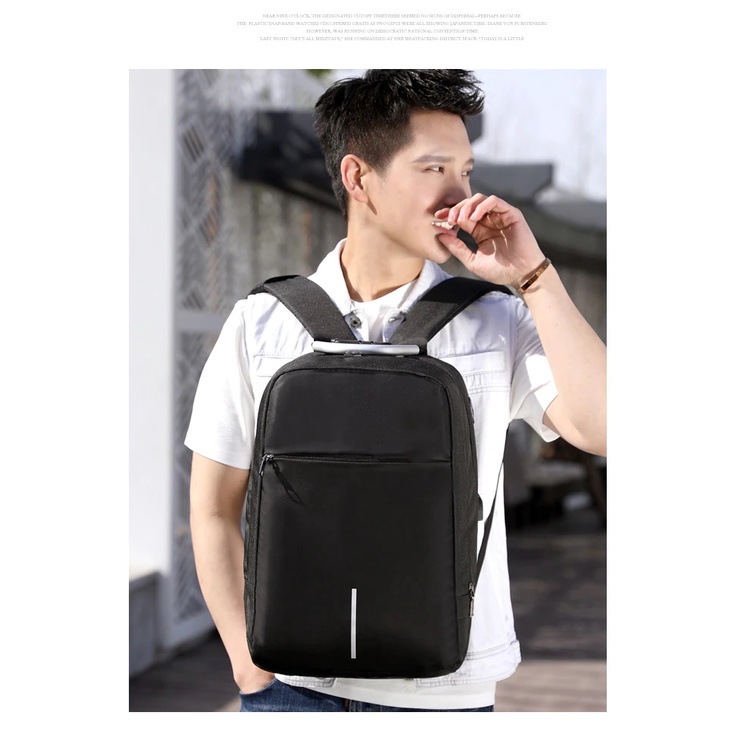 Tas Ransel Anti Maling Travel Bag Import Anti Air Dengan Tempat Laptop USB Slot