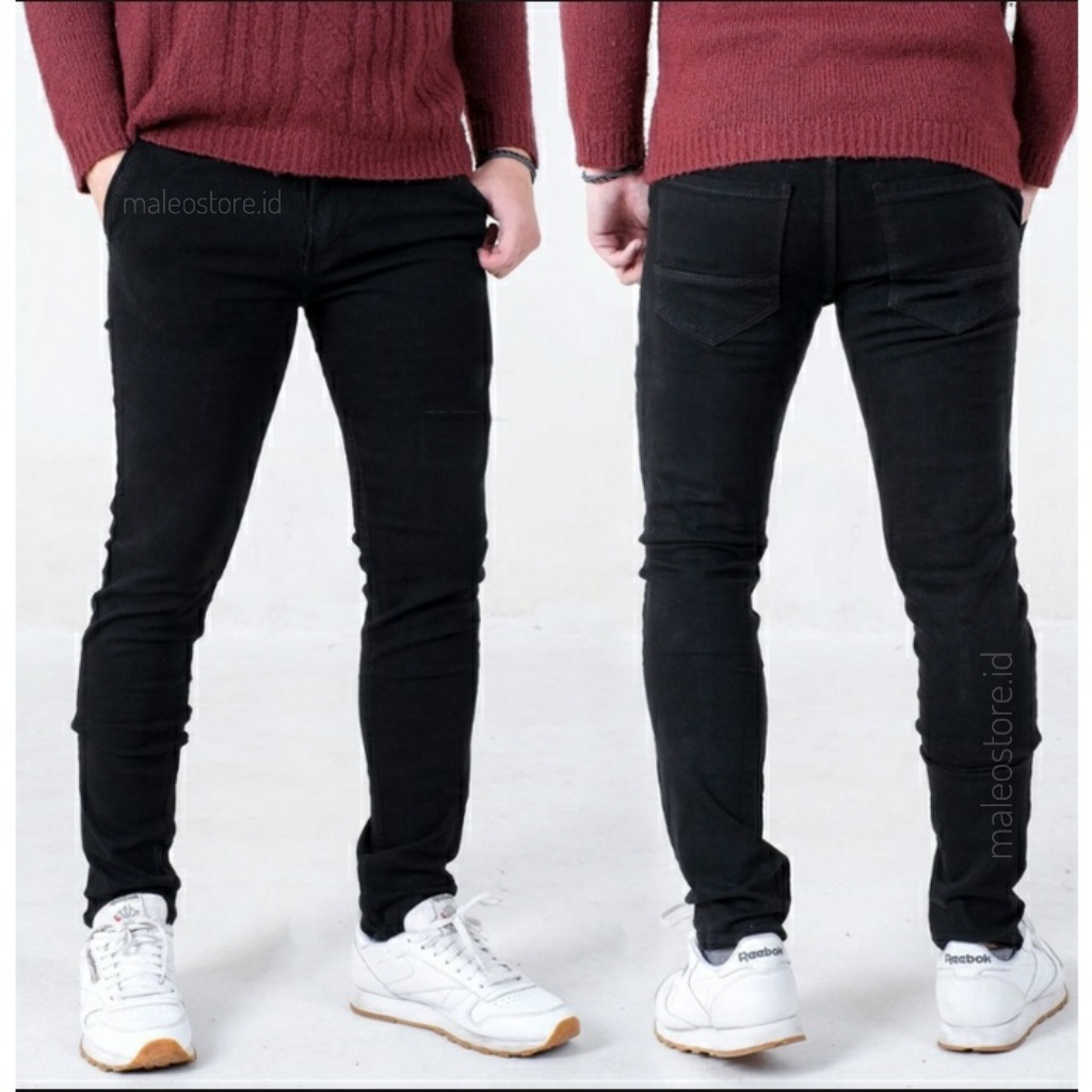 CELANA JEANS PRIA PANJANG SOBEK LUTUT RIPPED JEANS SOFTJEANS SLIMFIT HITAM ROBEK KOYAK RIPPER DESTROY PREMIUM MELAR MURAH REALPICT