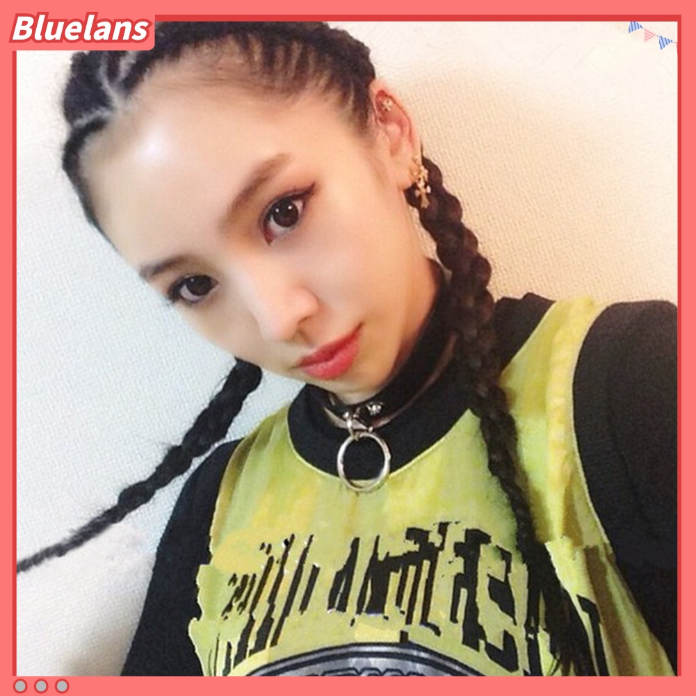 Bluelans Harajuku Punk Rivet Love Heart Lock Faux Leather Collar Choker Necklace Jewelry
