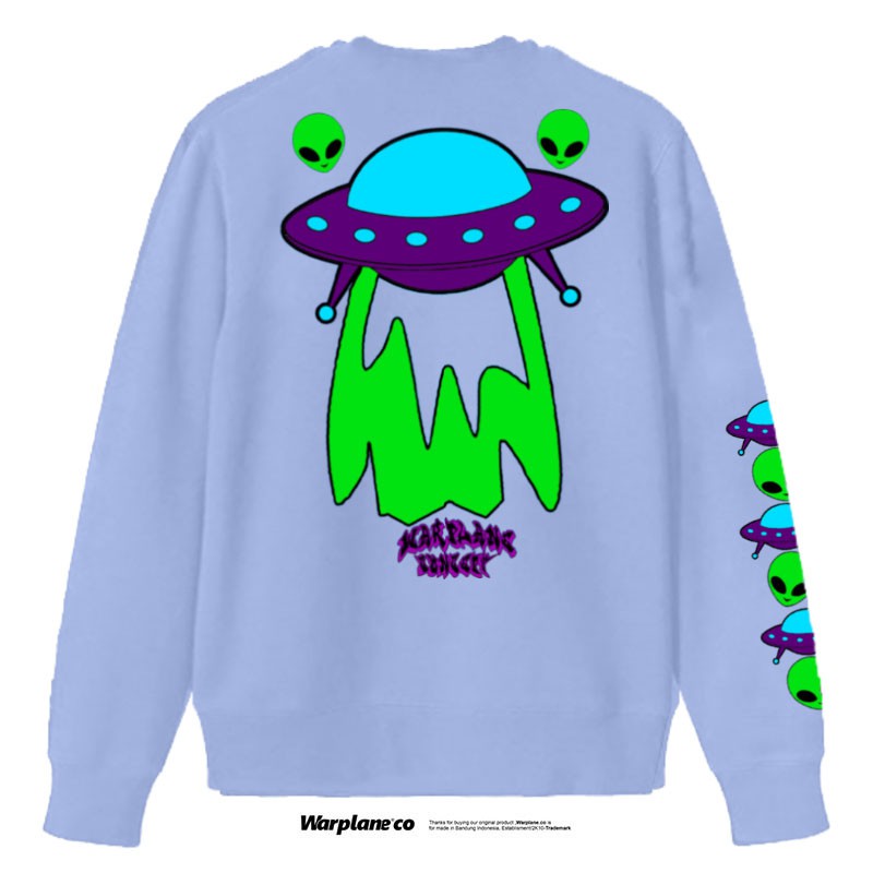 Warplane Crewneck Purple/Switer Dewasa/Sweatshirt "UFO" Purple / Sweater  Warplane