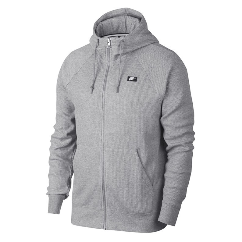 Jaket NIKE Sportswear Full Zip Waffle Hoodie Grey ORIGINAL