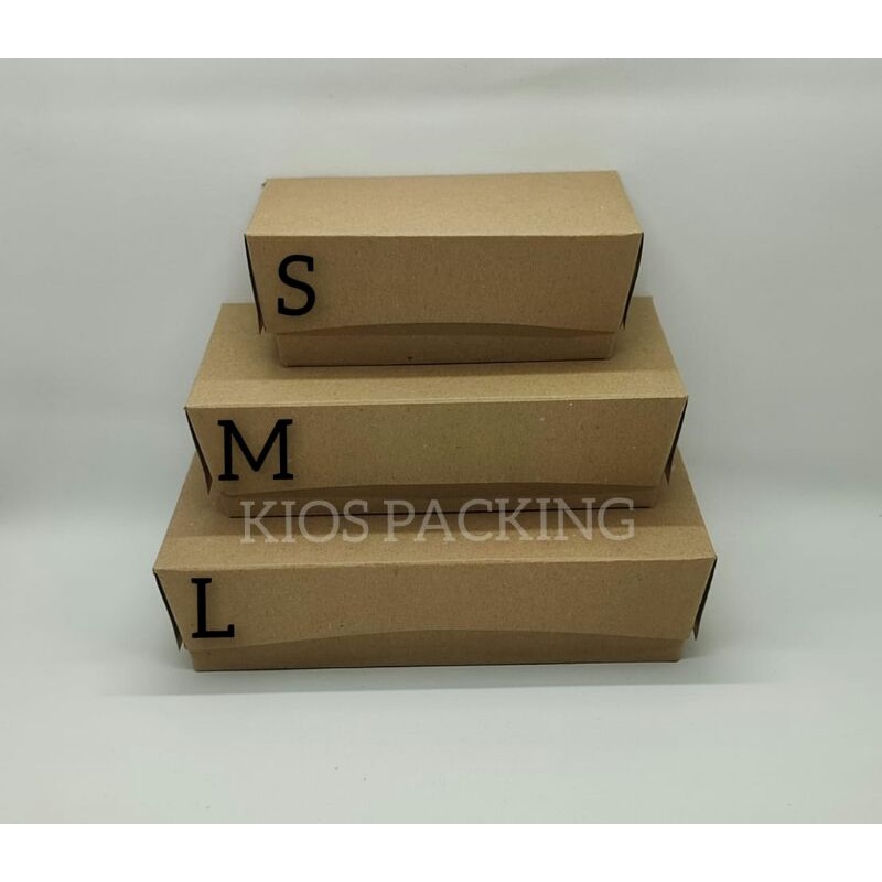 

Lunch Box Paper Kraft Laminasi S M L | Kotak Nasi | Dus Kemasan Makanan Ukuran S M L