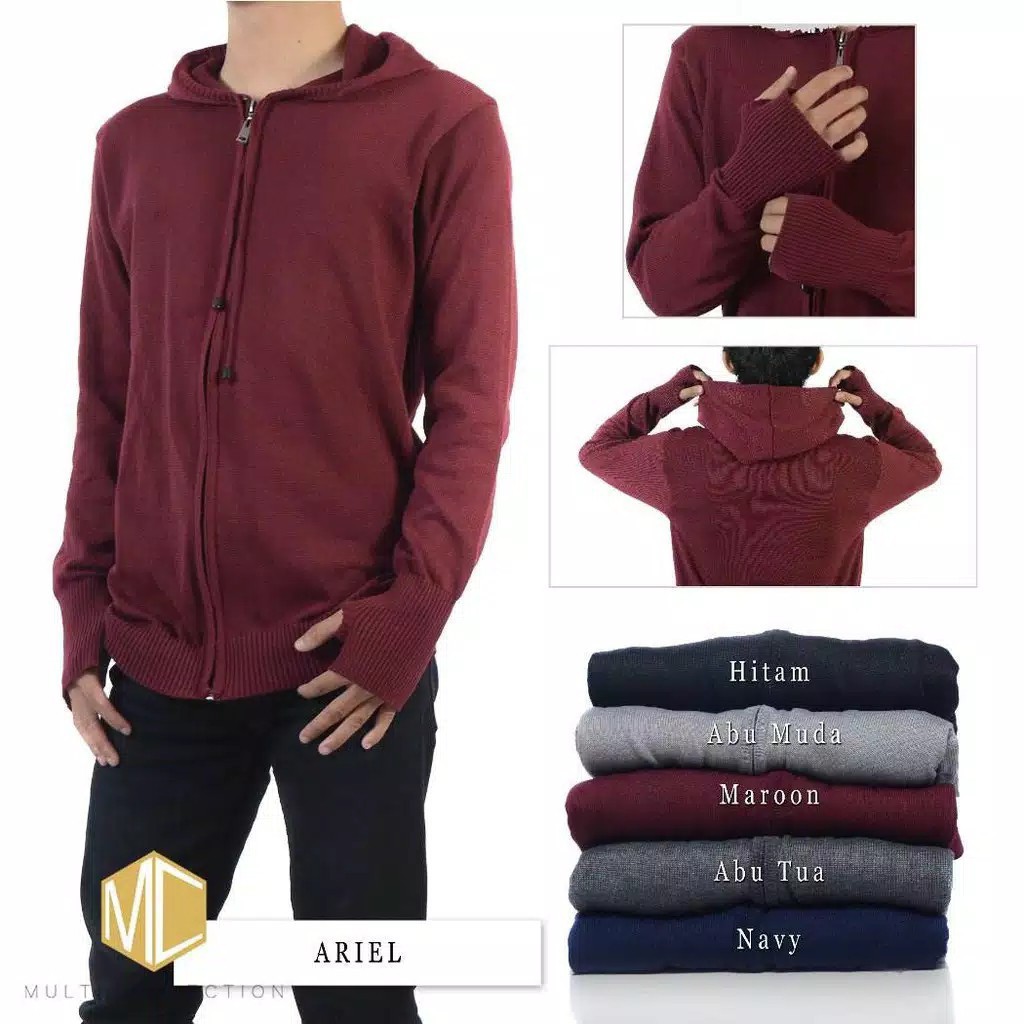 (BIG SALE) Jaket Rajut Distro Greenlight Ariel Grey Twotone Old/Maroon/Blue/Grey