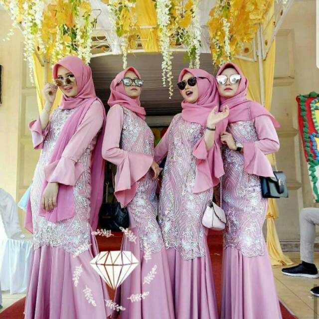 Set Tunik Glamor Tille dan Celana | Brokat Tille Mutiara | Fashion Wanita | Party | Kondangan