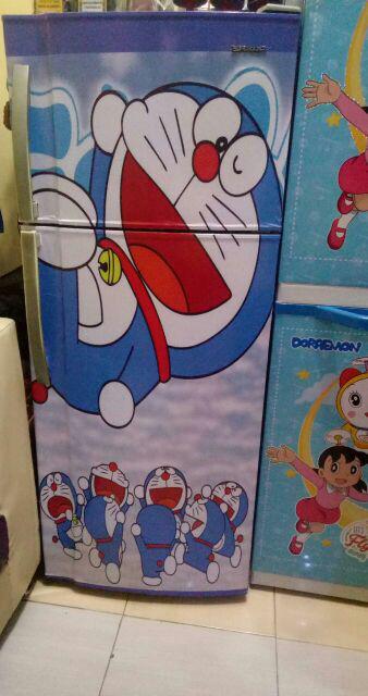 Stiker Kulkas 2 Pintu Motif Doraemon Rame