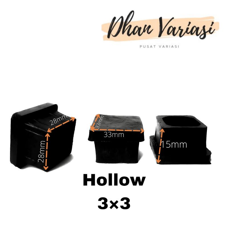 Plastik Hollow Hollow 3×3cm/30×30mm Kaki Kursi Meja Tutup Besi Hollow