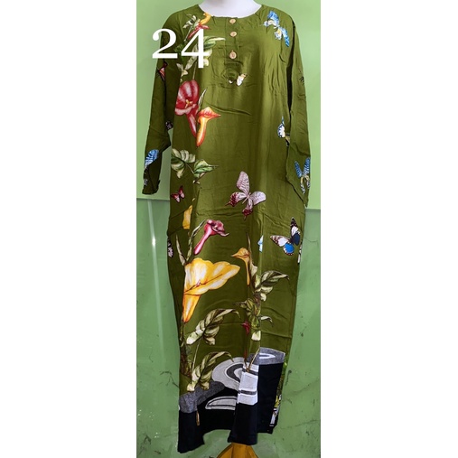 DASTER PENDEK LENGAN 3/4 LD 115CM KENCANA UNGU LABEL BIRU-24