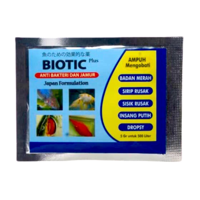 Biotic Plus 5gr Biotik Obat Anti Bakteri dan Jamur pada Ikan Hias 5 gr