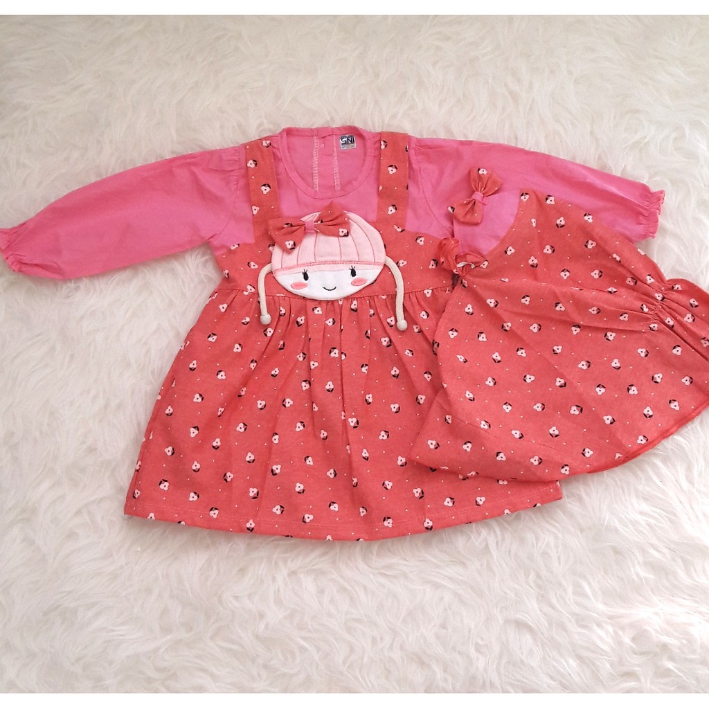 Gamis Bayi Perempuan Baju Muslim Anak Umur 3 Bulan 1 Tahun