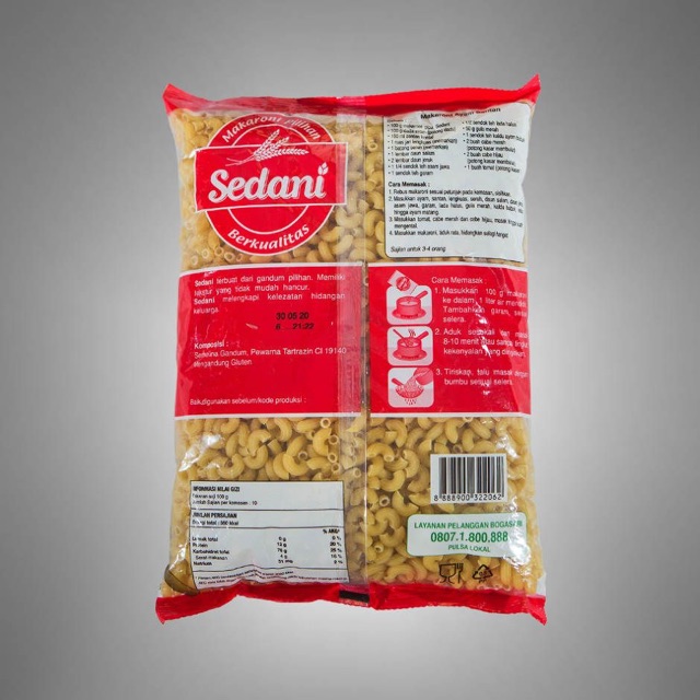 Pasta Sedani / Makaroni Sedani Pipa / Makaroni Sedani Spiral 1kg