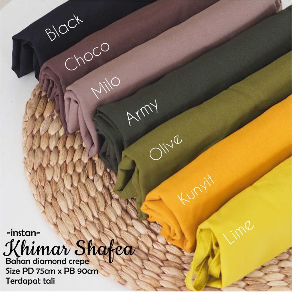 Hijab Khimar Syafea Diamond Crepe By Reyscarf Premium Eksklusif  Banyak Warna Pilihan Nyaman Dipakai Terbaik I Bisa Cod