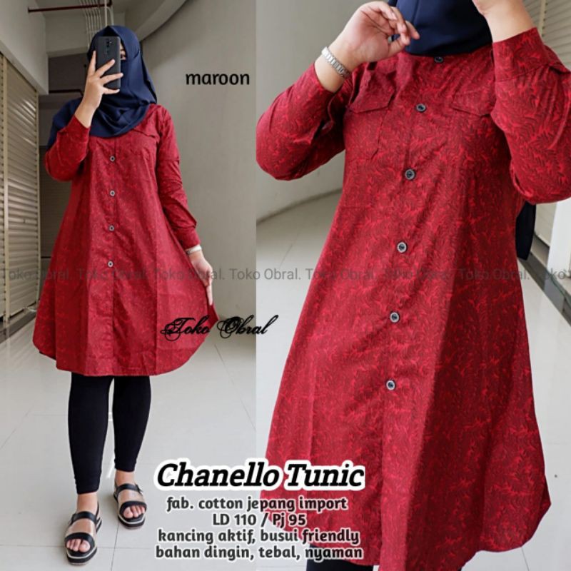 Tunik/ Baju Atasan Wanita Bahan Katun Jepang Chanello