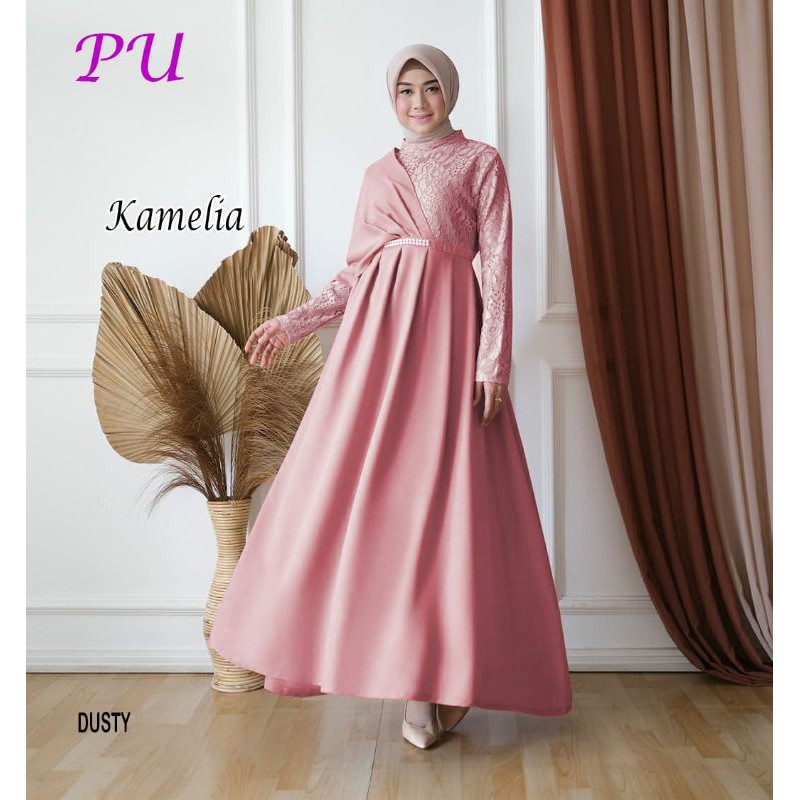 KAMELIA Gamis Pesta Mewah Maxi Dress Pesta Muslimah