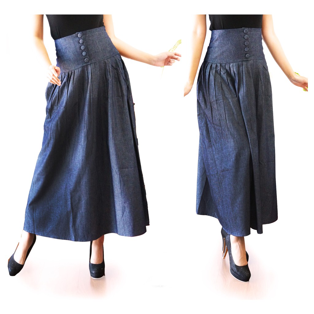 

Sonia - Rok Jeans Sonia / Rok Denim / Rok Panjang / Rok Muslim / Rok Flare / Klok