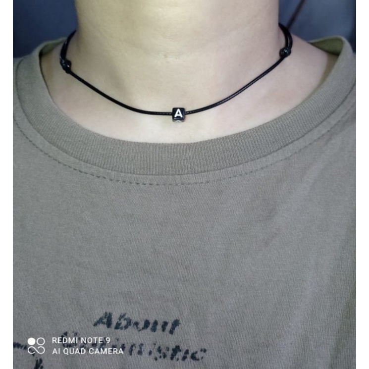 COSTUM KALUNG INISIAL TALI KOREA (ANTI AIR)kalung costum / kalung huruf / kalung bintang / kalung tali Korea / kalung persahabatan / kalung huruf / kalung viral