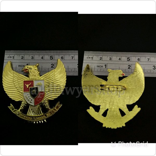 Order Langsung Pin Bross Burung Garuda 6cm Cor Tebal kuningan sepuh emas kwalitas bagus terbaik
