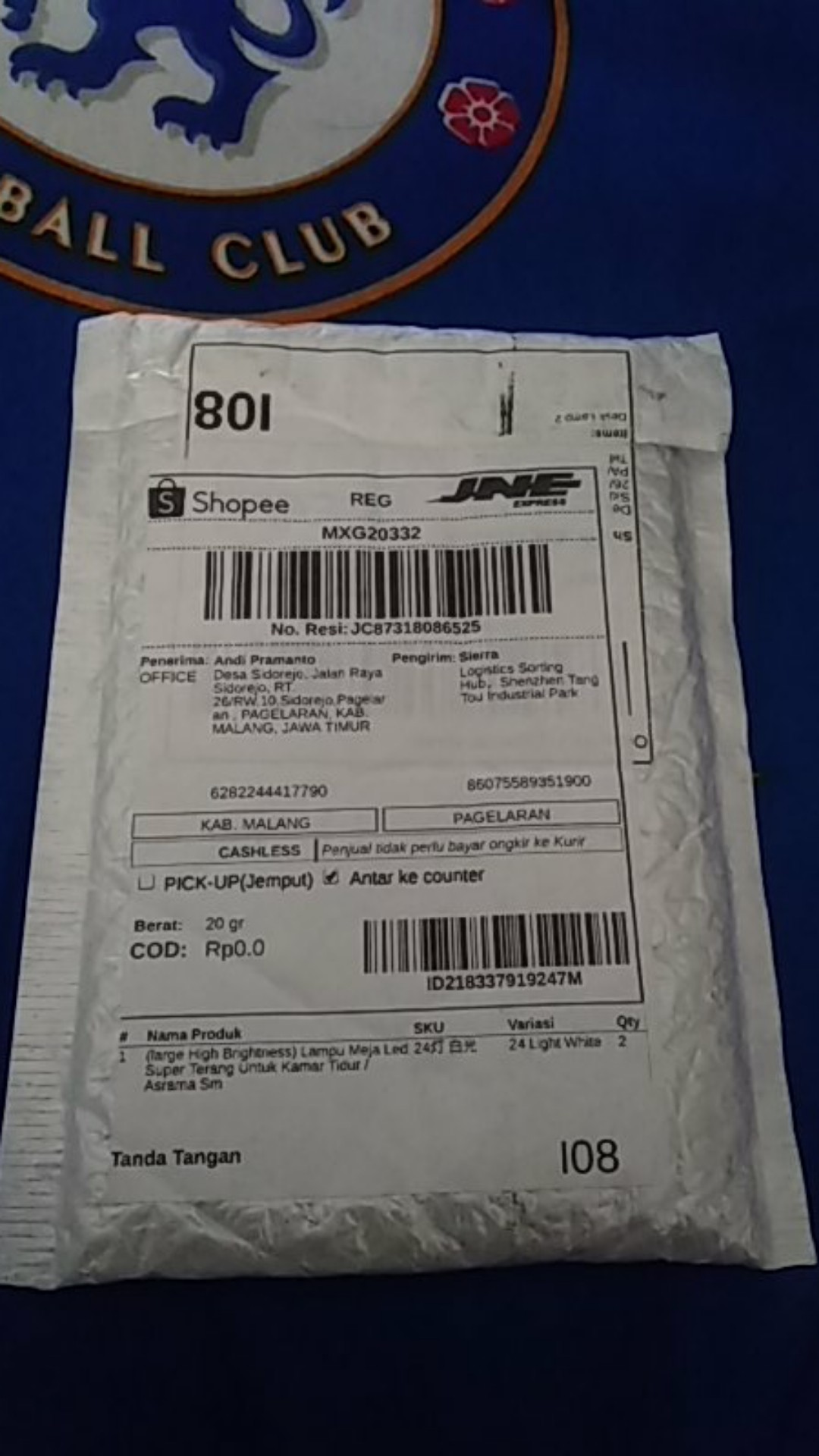 Lampu Meja Led 5v Usb 24 12w Dua Warna