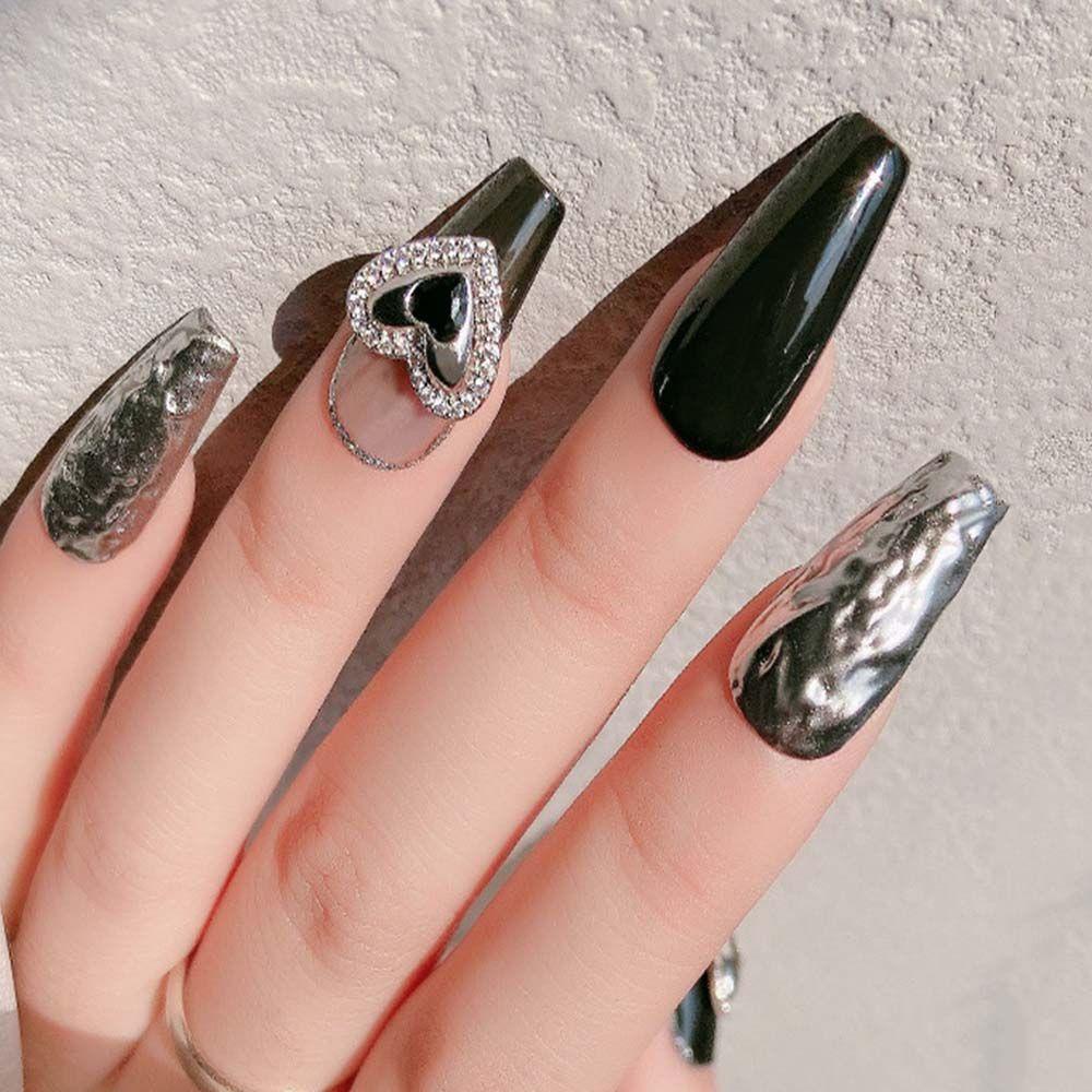 AUGUSTINA Agustina Bentuk Cinta Perhiasan Kuku Pesona Fashion Gaya Jepang Manicure Nail Art Ornamen 3D Kuku Stiker Nail Art Dekorasi