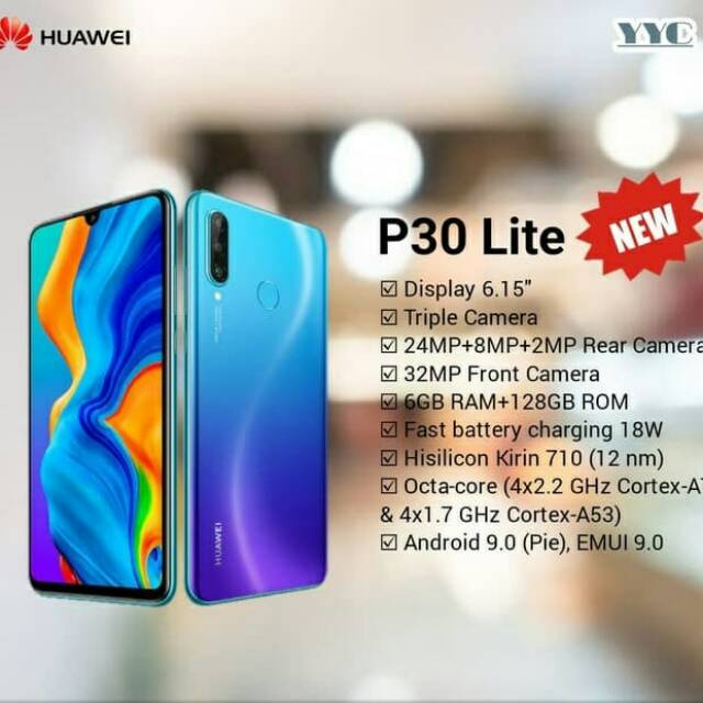 Huawei P30 Lite Ram 6GB Rom 128GB Grs Resmi Huawei 1 Tahun