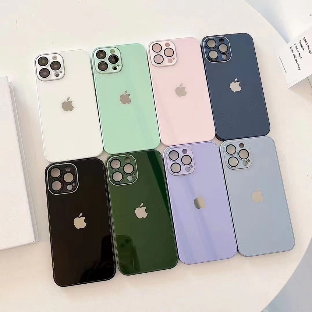 ALL NEW !!! 9D-Glass iPhone case Dengan perlindungan lensa kamera ponsel( FOR IPHONE 14 Pro Max 11 12 13 11PRO 12PRO 13PRO 11PRO MAX 12 PRO MAX 13 PRO MAX)