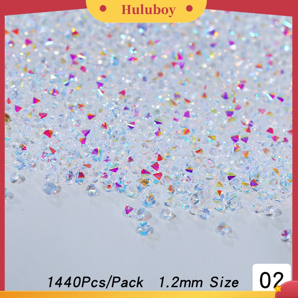 Huluboy Huluboy♡ 1440pcs / Set Manik-Manik Kristal Berlian Imitasi Bentuk Asimetris 3D Untuk Manicure Charms