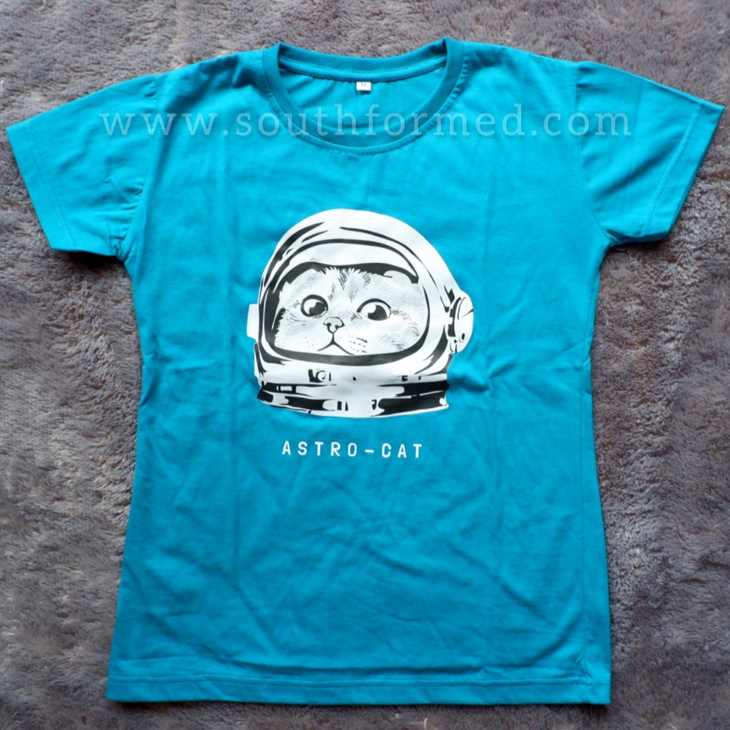 SOUTH FORMED ASTRO-CAT KAOS V NECK / O NECK KATUN PREMIUM ADEM WANITA / CEWEK MOTIF / GAMBAR