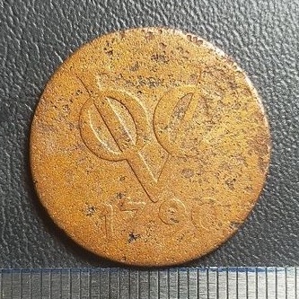 #14.VB. UANG KUNO / KOIN KUNO VOC BELANDA 2 DUIT TAHUN 1790