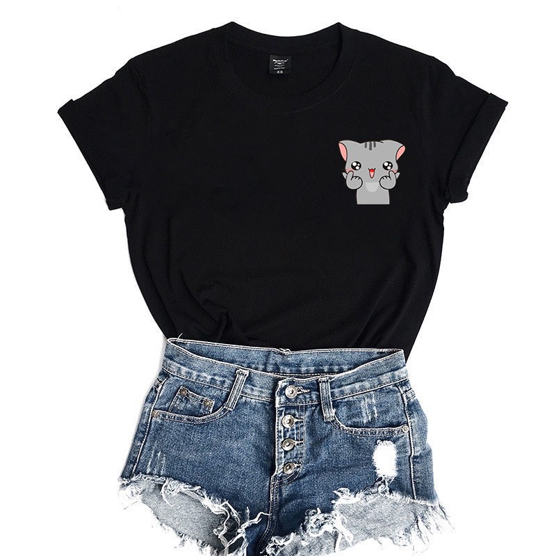 kaos cute cat saranghae / kaos wanita / KATUN 24S