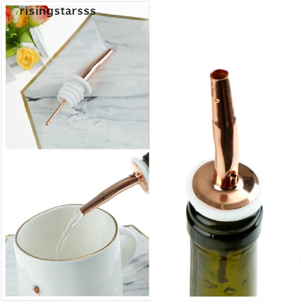 Rsid Span-new 1Pc Corong Penuang Botol Minuman Keras Bahan Stainless Steel Warna Rose Gold