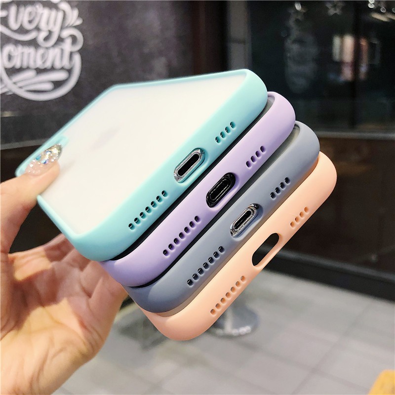 Transparan Frosted Shockproof case iPhone 6 6s 7 8 Plus X Xs Xr Xs Max 11Pro Max Silicone Casing Cover