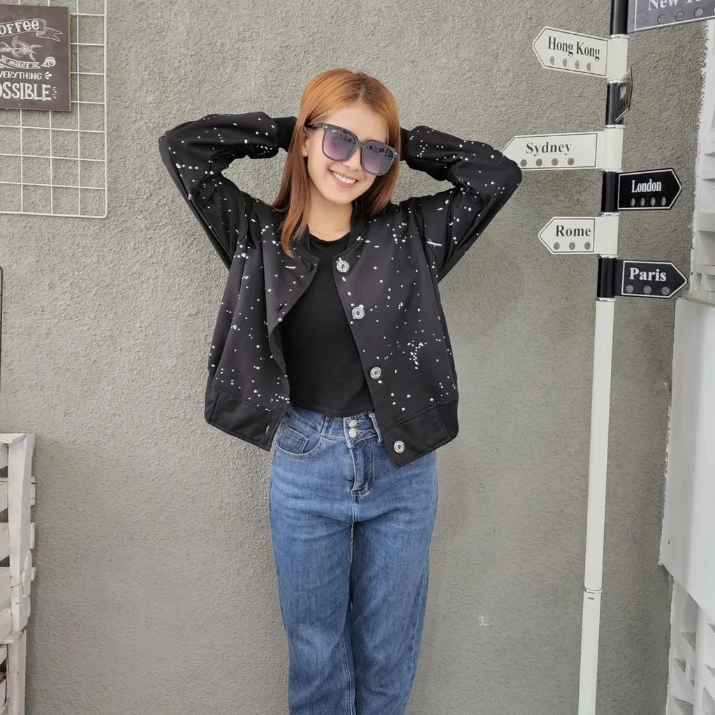 BLOTCHIS CROOPE OUTHER Sweater Jacket Wanita Oversize Pakaian Model Kardigan Fashion Terkini OOTD Kasual Korean Fashion Style